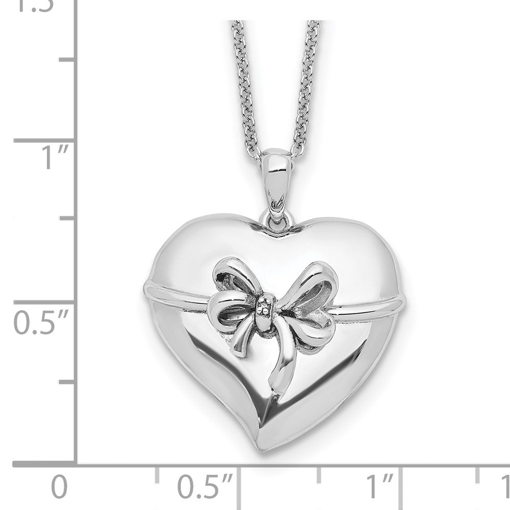 Sterling Silver Sentimental Expressions Rhodium-Plated Antiqued Tie The Knot 18In. Necklace