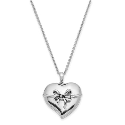 Sterling Silver Sentimental Expressions Rhodium-Plated Antiqued Tie The Knot 18In. Necklace
