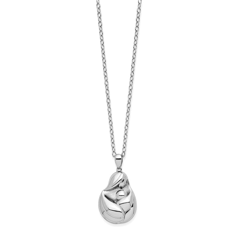 Sterling Silver Sentimental Expressions Rhodium-Plated Mine To Keep Mom And Baby 18In Necklace