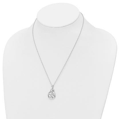 Sterling Silver Sentimental Expressions Rhodium-Plated Mine To Keep Mom And Baby 18In Necklace
