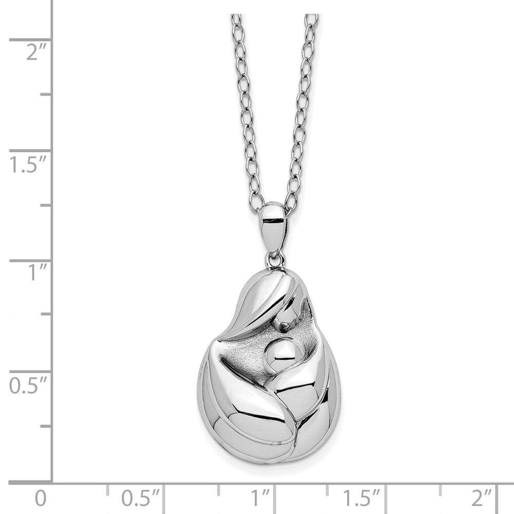 Sterling Silver Sentimental Expressions Rhodium-Plated Mine To Keep Mom And Baby 18In Necklace