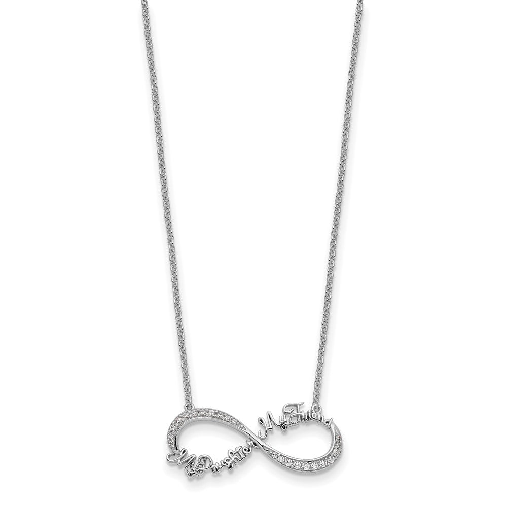 Sterling Silver Sentimental Expressions Rhodium-Plated Cz My Daughter Friend 18In Necklace