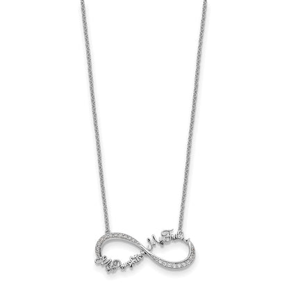 Sterling Silver Sentimental Expressions Rhodium-Plated Cz My Daughter Friend 18In Necklace