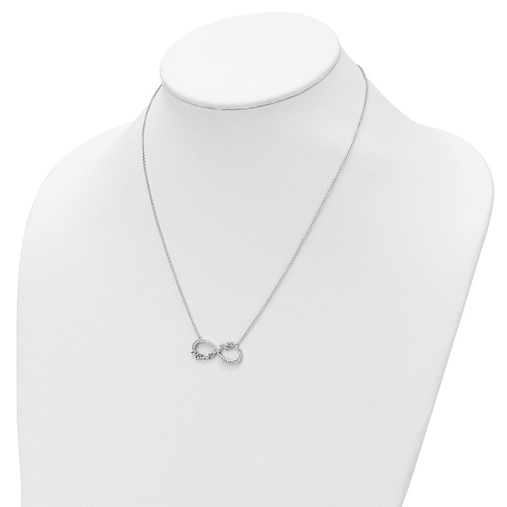 Sterling Silver Sentimental Expressions Rhodium-Plated Cz My Daughter Friend 18In Necklace