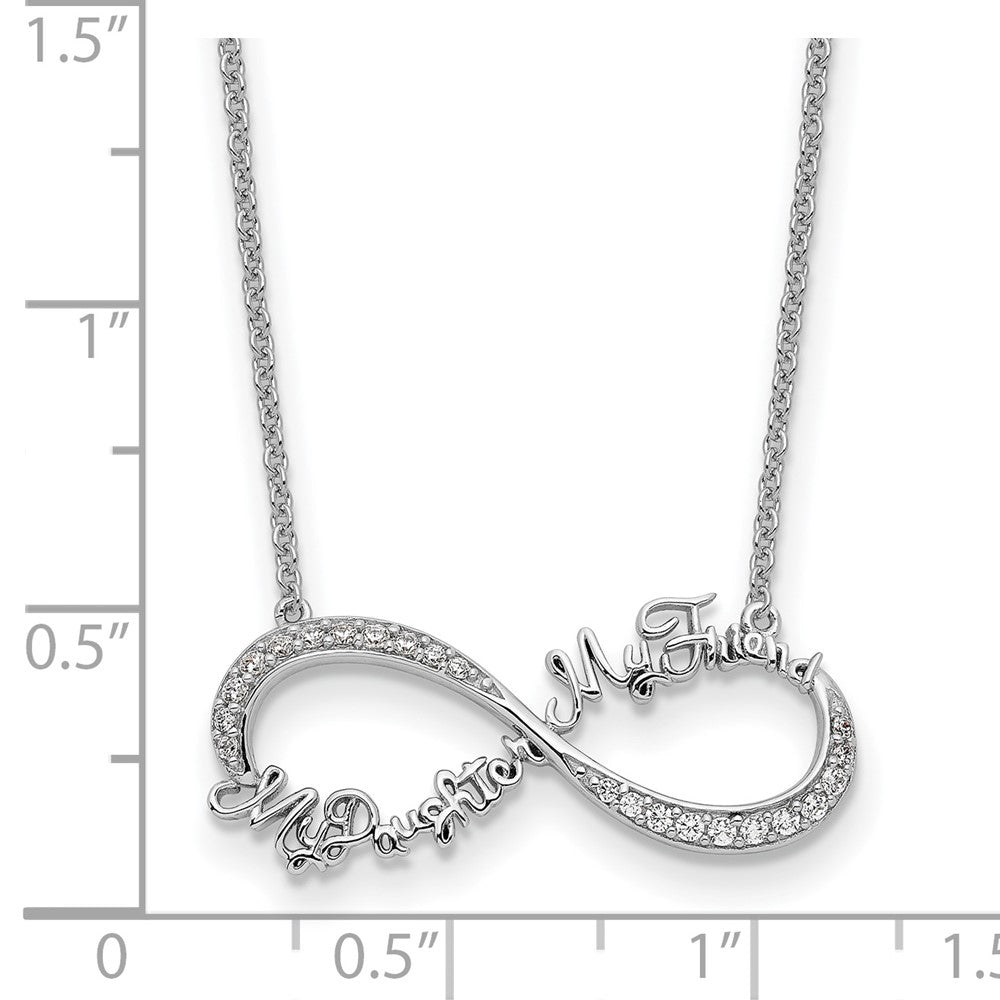 Sterling Silver Sentimental Expressions Rhodium-Plated Cz My Daughter Friend 18In Necklace