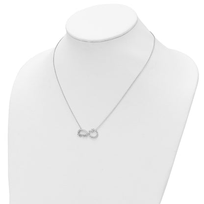 Sterling Silver Sentimental Expressions Rhodium-Plated Cz My Mother Friend 18In Necklace