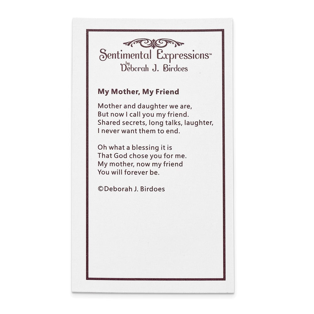 Sterling Silver Sentimental Expressions Rhodium-Plated Cz My Mother Friend 18In Necklace