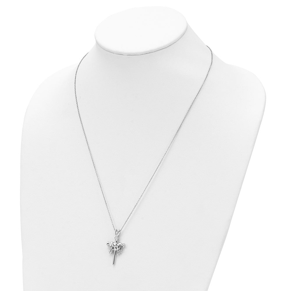 Sterling Silver Antiqued Ibtj (I Belong To Jesus) Cross 22In With Sentiment Necklace