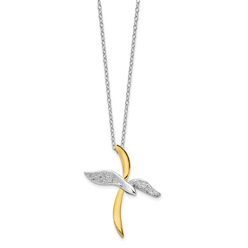 Sterling Silver Sentimental Expressions Gold-Tone Faith In Flight 22In Necklace