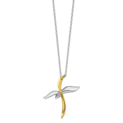 Sterling Silver Sentimental Expressions Gold-Tone Faith In Flight 22In Necklace