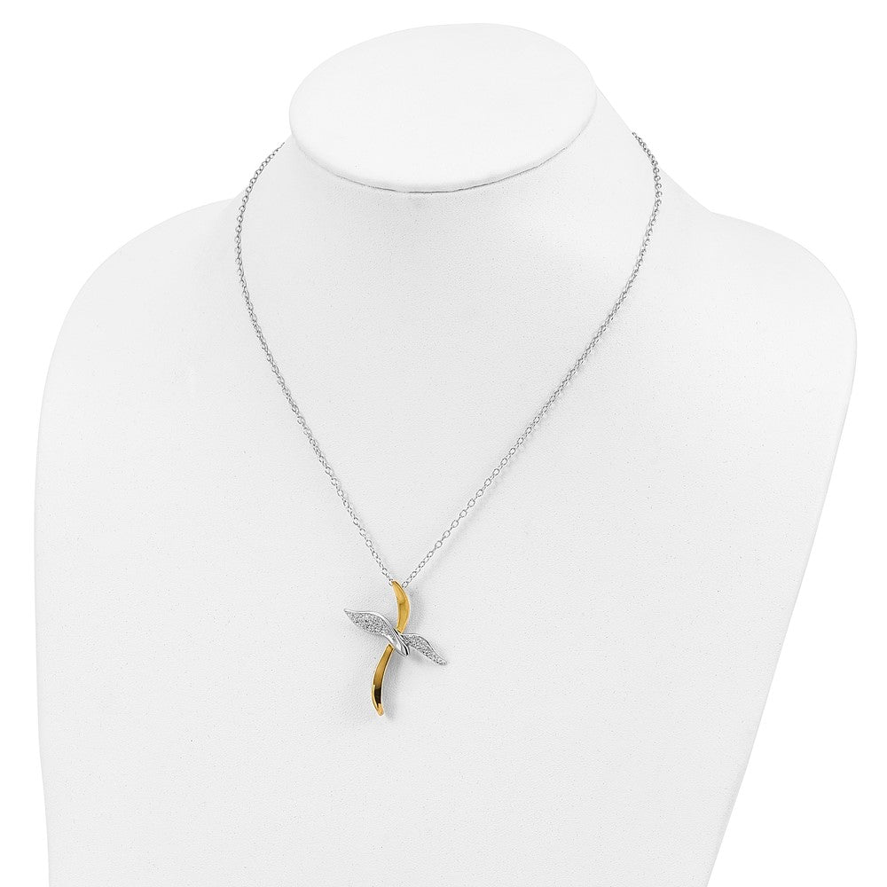 Sterling Silver Sentimental Expressions Gold-Tone Faith In Flight 22In Necklace