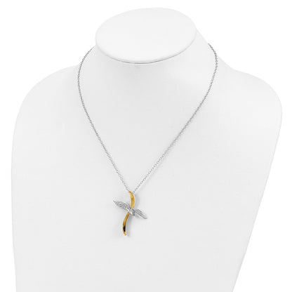 Sterling Silver Sentimental Expressions Gold-Tone Faith In Flight 22In Necklace
