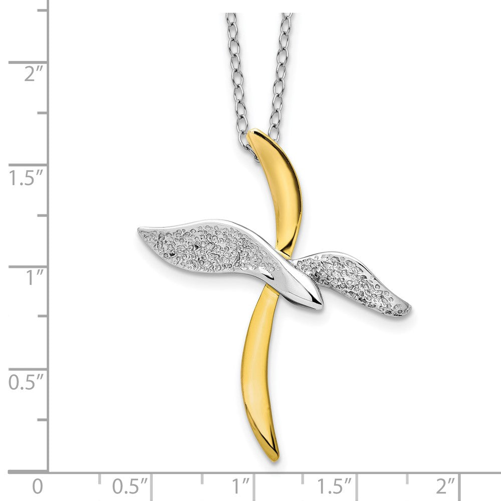 Sterling Silver Sentimental Expressions Gold-Tone Faith In Flight 22In Necklace