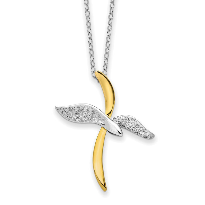 Sterling Silver Sentimental Expressions Gold-Tone Faith In Flight 22In Necklace