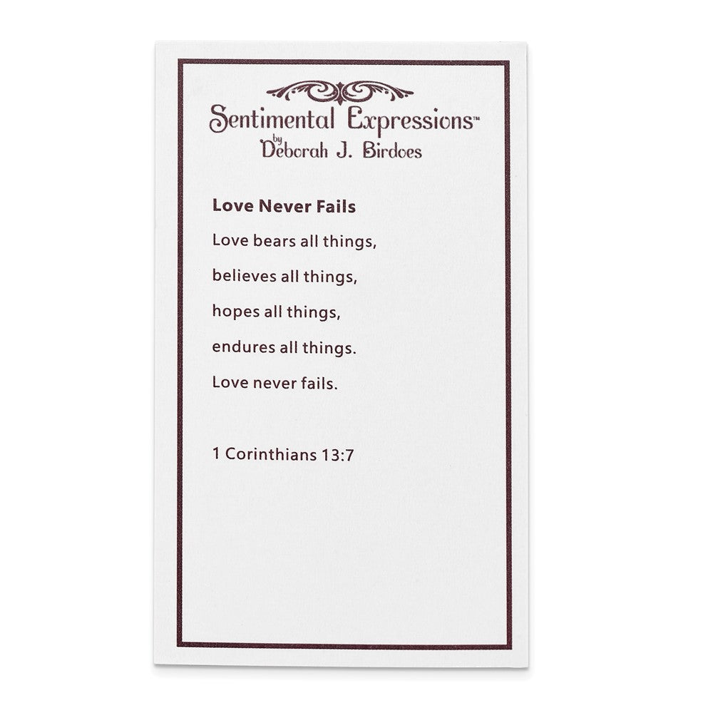 Sterling Silver Sentimental Expressions Rhodium-Plated Love Never Fails Cross 22In Necklace