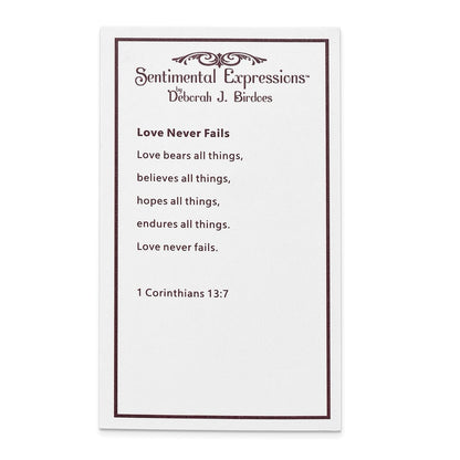 Sterling Silver Sentimental Expressions Rhodium-Plated Love Never Fails Cross 22In Necklace