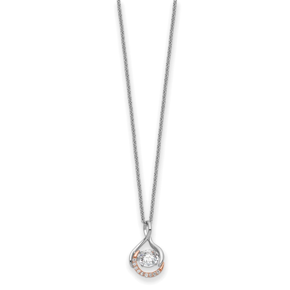 Sterling Silver Sentimental Expressions Rose-Tone Ss And Vibrant Cz Warm Embrace 18In Necklace