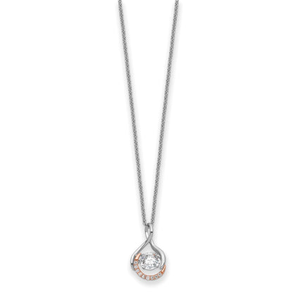 Sterling Silver Sentimental Expressions Rose-Tone Ss And Vibrant Cz Warm Embrace 18In Necklace