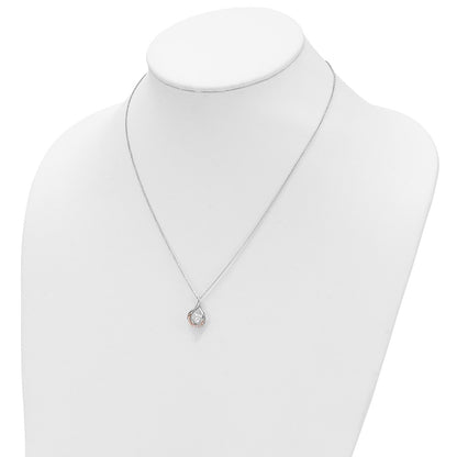Sterling Silver Sentimental Expressions Rose-Tone Ss And Vibrant Cz Warm Embrace 18In Necklace