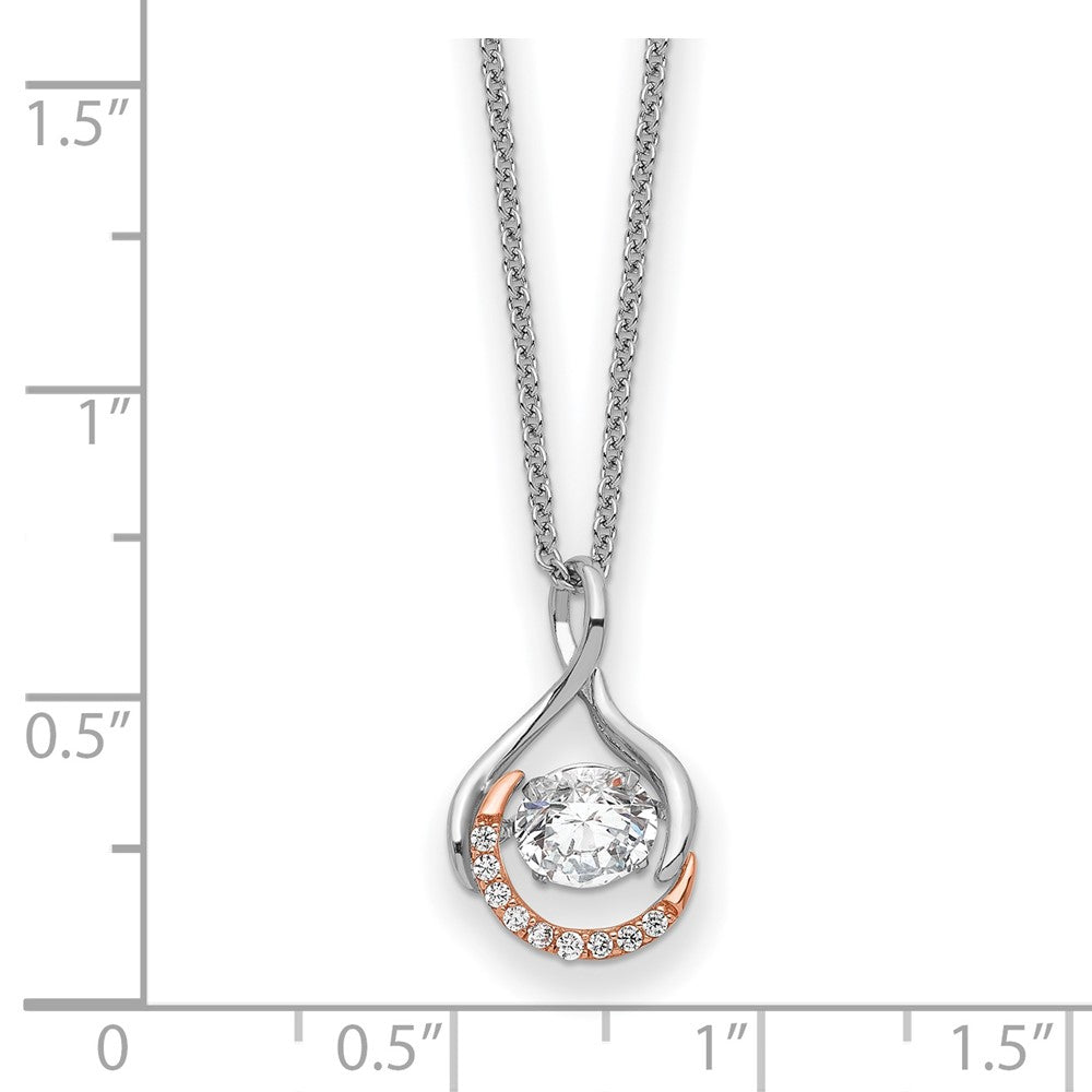 Sterling Silver Sentimental Expressions Rose-Tone Ss And Vibrant Cz Warm Embrace 18In Necklace