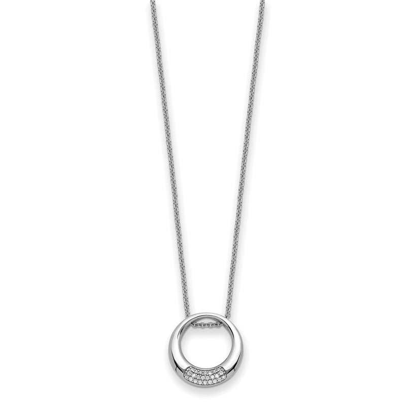 Sterling Silver Sentimental Expressions Rhodium-Plated Cz Simplicity 18In Necklace