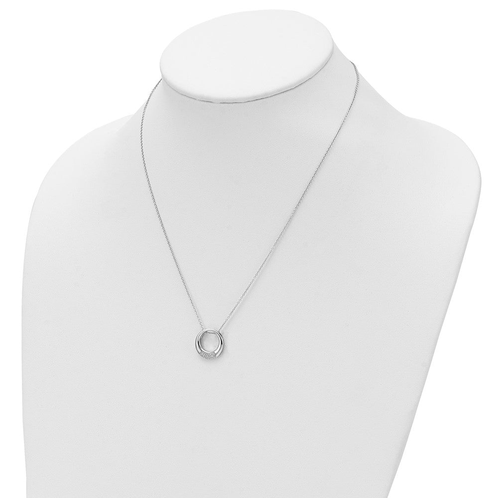 Sterling Silver Sentimental Expressions Rhodium-Plated Cz Simplicity 18In Necklace