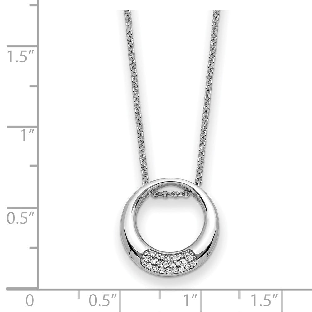 Sterling Silver Sentimental Expressions Rhodium-Plated Cz Simplicity 18In Necklace
