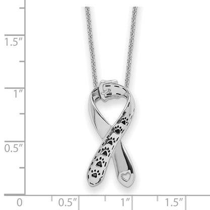 Sterling Silver Sentimental Expressions Rhodium-Plated Antiqued Citizens Against Animal Cruelty 22In Necklace