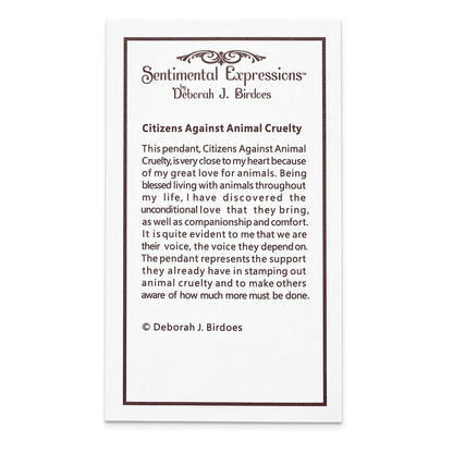 Sterling Silver Sentimental Expressions Rhodium-Plated Antiqued Citizens Against Animal Cruelty 22In Necklace