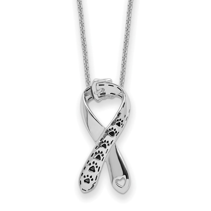 Sterling Silver Sentimental Expressions Rhodium-Plated Antiqued Citizens Against Animal Cruelty 22In Necklace