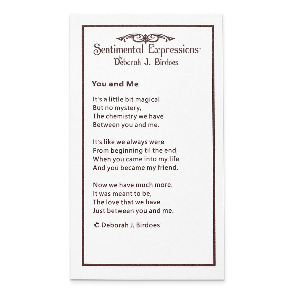 Sterling Silver Sentimental Expressions Rhodium-Plated Cz You And Me Heart 18In Necklace