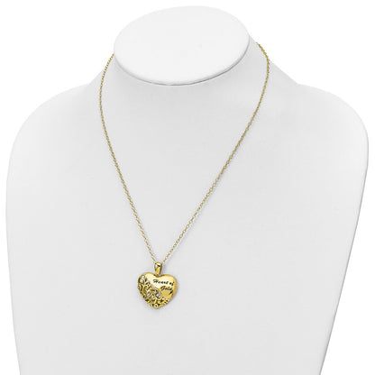 Sterling Silver Sentimental Expressions Gold-Tone Cz Heart Of Gold 18In Necklace