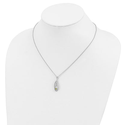 Sterling Silver Sentimental Expressions Rhodium-Plated Aug Cz Always In My Heart Birthstone 18In Necklace