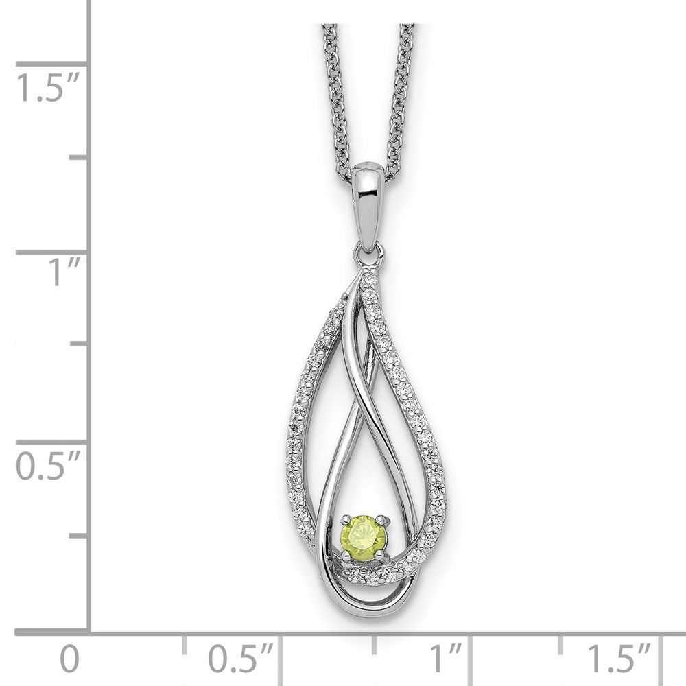 Sterling Silver Sentimental Expressions Rhodium-Plated Aug Cz Always In My Heart Birthstone 18In Necklace