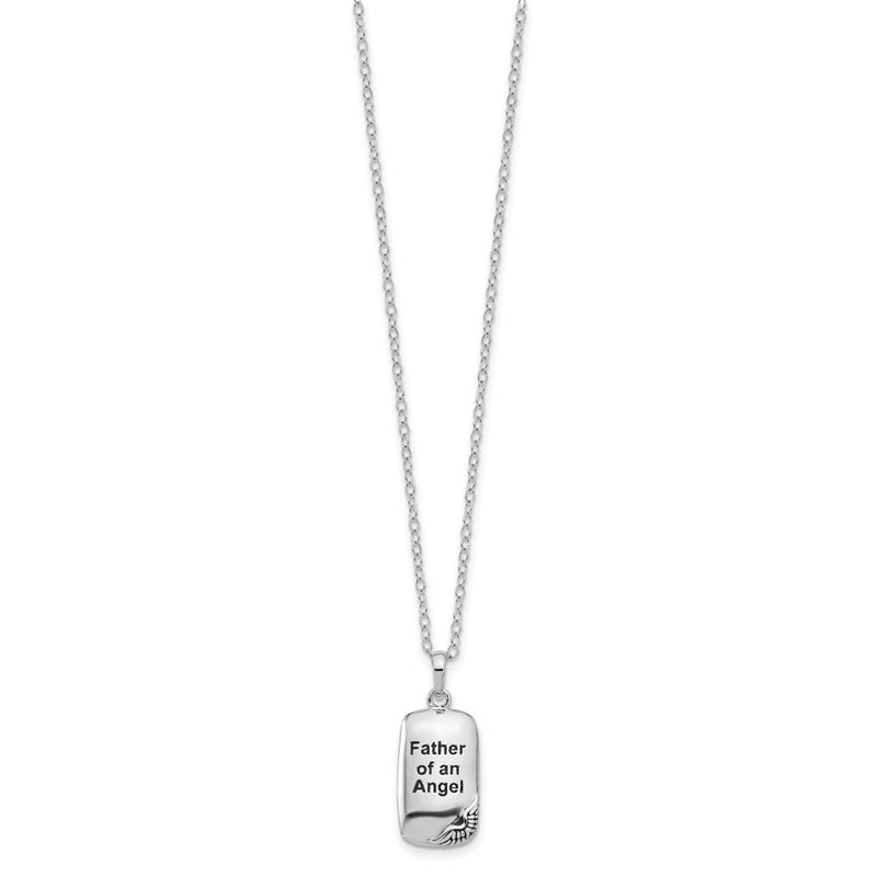 Sterling Silver Sentimental Expressions Rhodium-Plated Antiqued Father Of An Angel Ash Holder 18 Inch Necklace