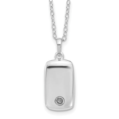 Sterling Silver Sentimental Expressions Rhodium-Plated Antiqued Father Of An Angel Ash Holder 18 Inch Necklace