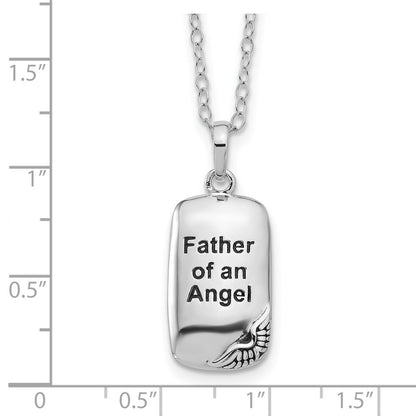 Sterling Silver Sentimental Expressions Rhodium-Plated Antiqued Father Of An Angel Ash Holder 18 Inch Necklace