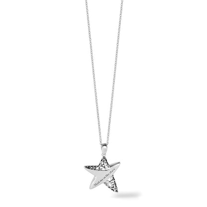 Sterling Silver Sentimental Expressions Rhodium-Plated Antiqued Meet Me In The Stars 18 Inch Necklace