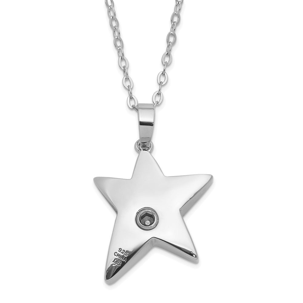 Sterling Silver Sentimental Expressions Rhodium-Plated Antiqued Meet Me In The Stars 18 Inch Ash Holder Necklace