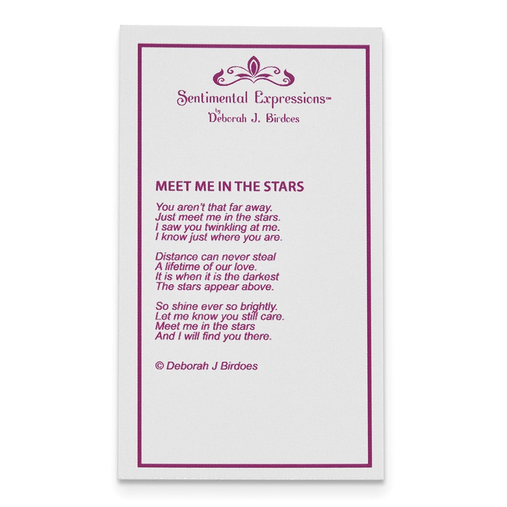 Sterling Silver Sentimental Expressions Rhodium-Plated Antiqued Meet Me In The Stars 18 Inch Ash Holder Necklace