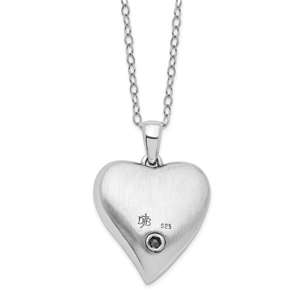 Sterling Silver Sentimental Expressions Rhodium-Plated Antiqued Cz Fly With The Angels Ash Holder 18 Inch Necklace