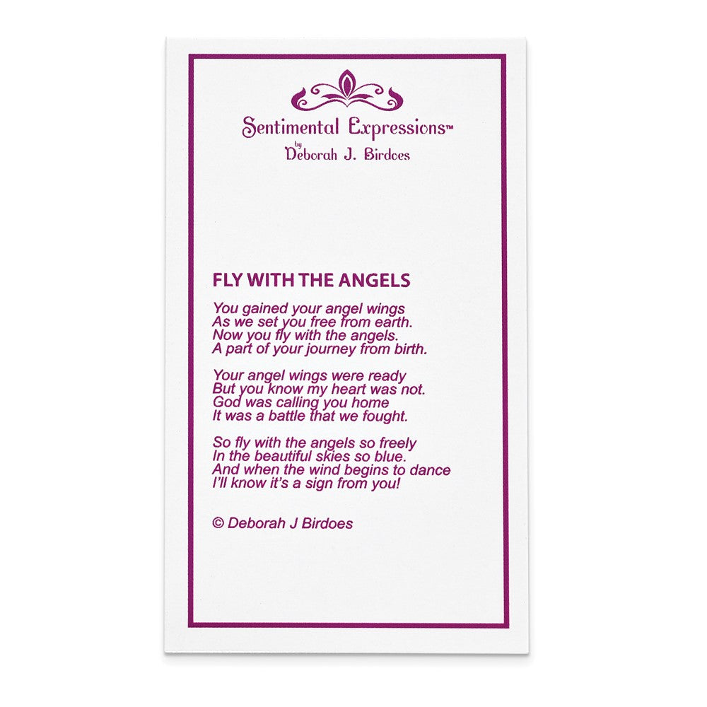 Sterling Silver Sentimental Expressions Rhodium-Plated Antiqued Cz Fly With The Angels Ash Holder 18 Inch Necklace