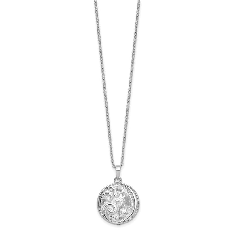Sterling Silver Sentimental Expressions Rhodium-Plated Antiqued Goodnight Ash Holder 18 Inch Necklace