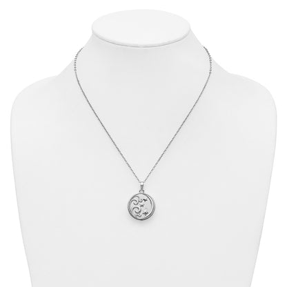 Sterling Silver Sentimental Expressions Rhodium-Plated Antiqued Goodnight Ash Holder 18 Inch Necklace