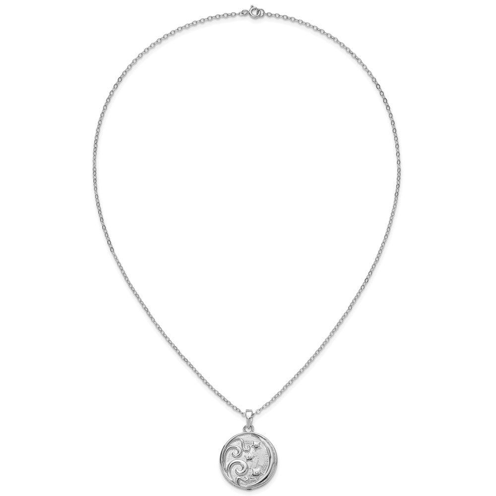 Sterling Silver Sentimental Expressions Rhodium-Plated Antiqued Goodnight Ash Holder 18 Inch Necklace