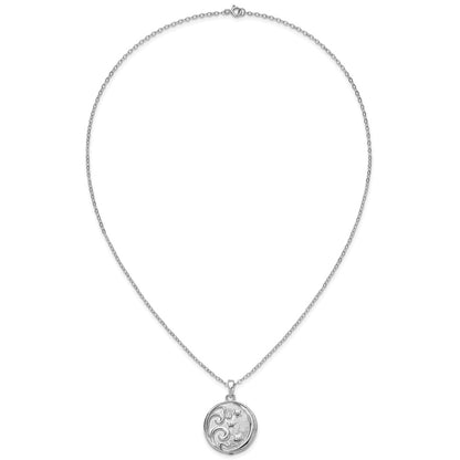 Sterling Silver Sentimental Expressions Rhodium-Plated Antiqued Goodnight Ash Holder 18 Inch Necklace