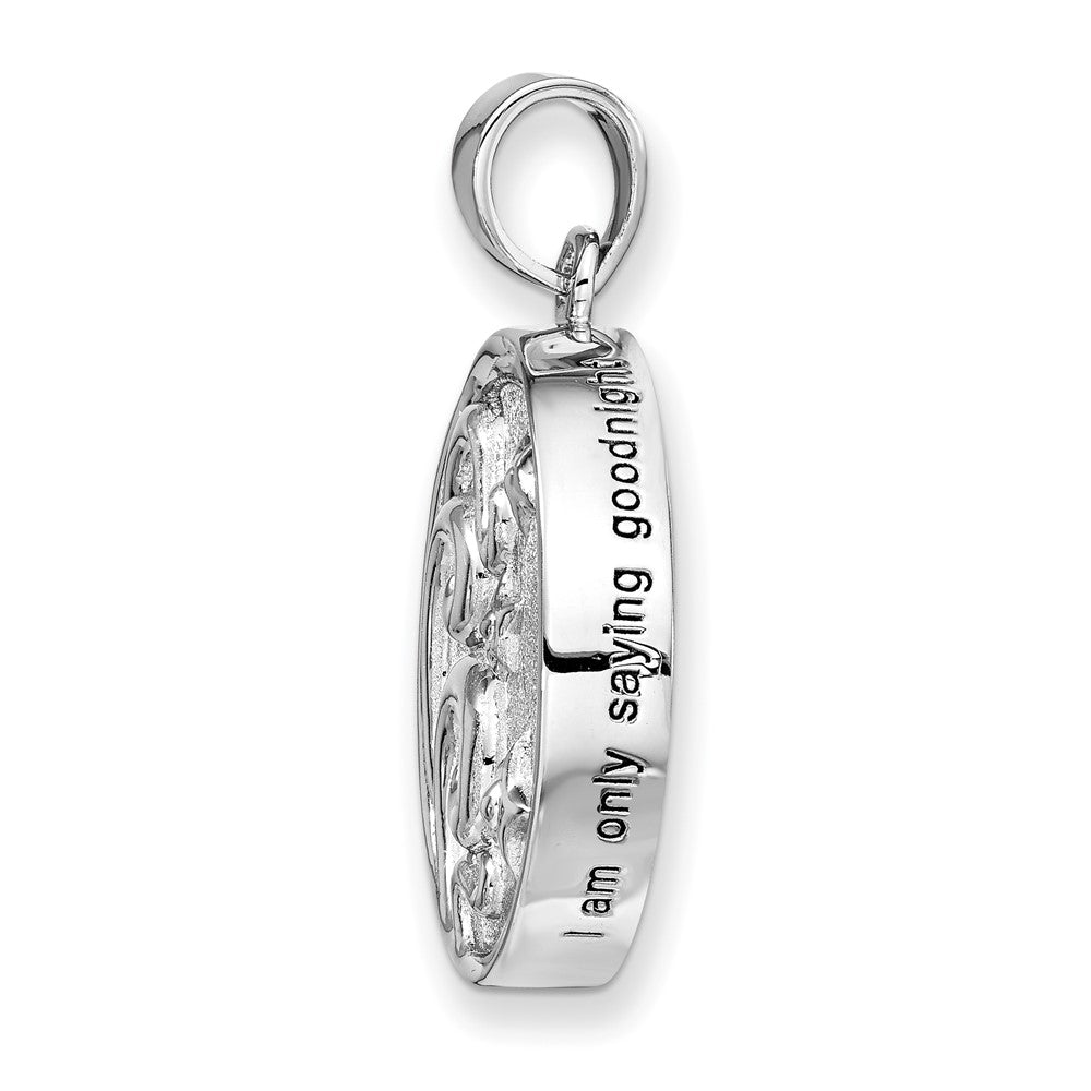 Sterling Silver Sentimental Expressions Rhodium-Plated Antiqued Goodnight Ash Holder 18 Inch Necklace