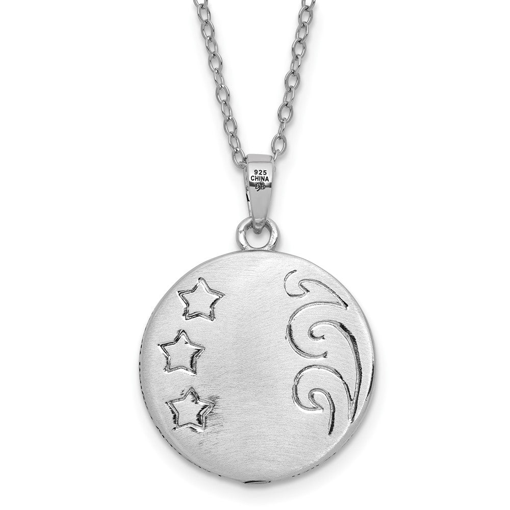 Sterling Silver Sentimental Expressions Rhodium-Plated Antiqued Goodnight Ash Holder 18 Inch Necklace