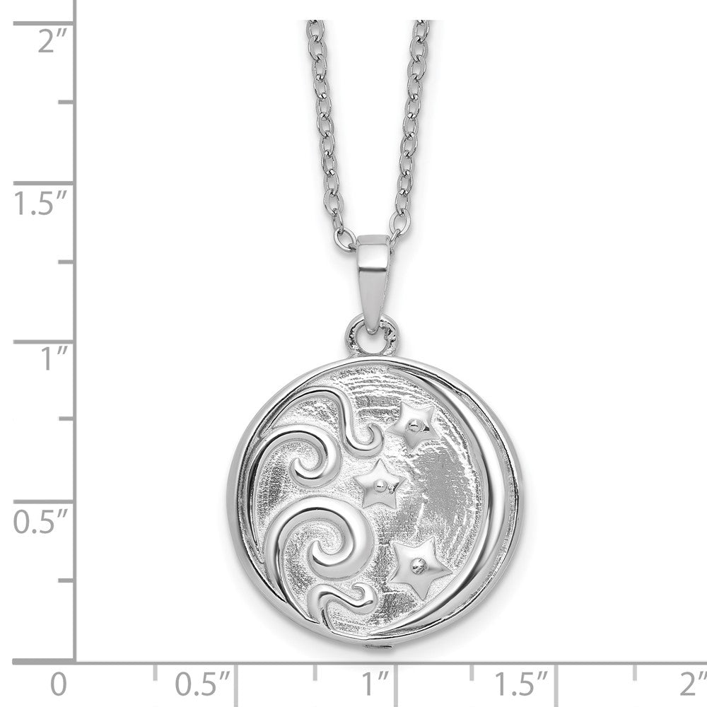 Sterling Silver Sentimental Expressions Rhodium-Plated Antiqued Goodnight Ash Holder 18 Inch Necklace