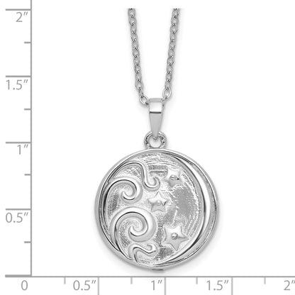 Sterling Silver Sentimental Expressions Rhodium-Plated Antiqued Goodnight Ash Holder 18 Inch Necklace